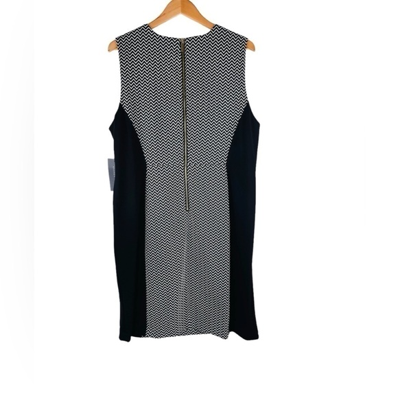 NWT Marc New York Andrew Marc Black White Shift Sleeveless Dress Plus Size 2X - Picture 2 of 6